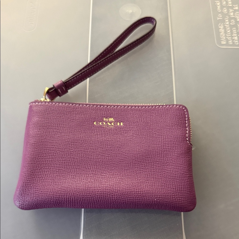 Coach Rich Purple Wristlet Clutch